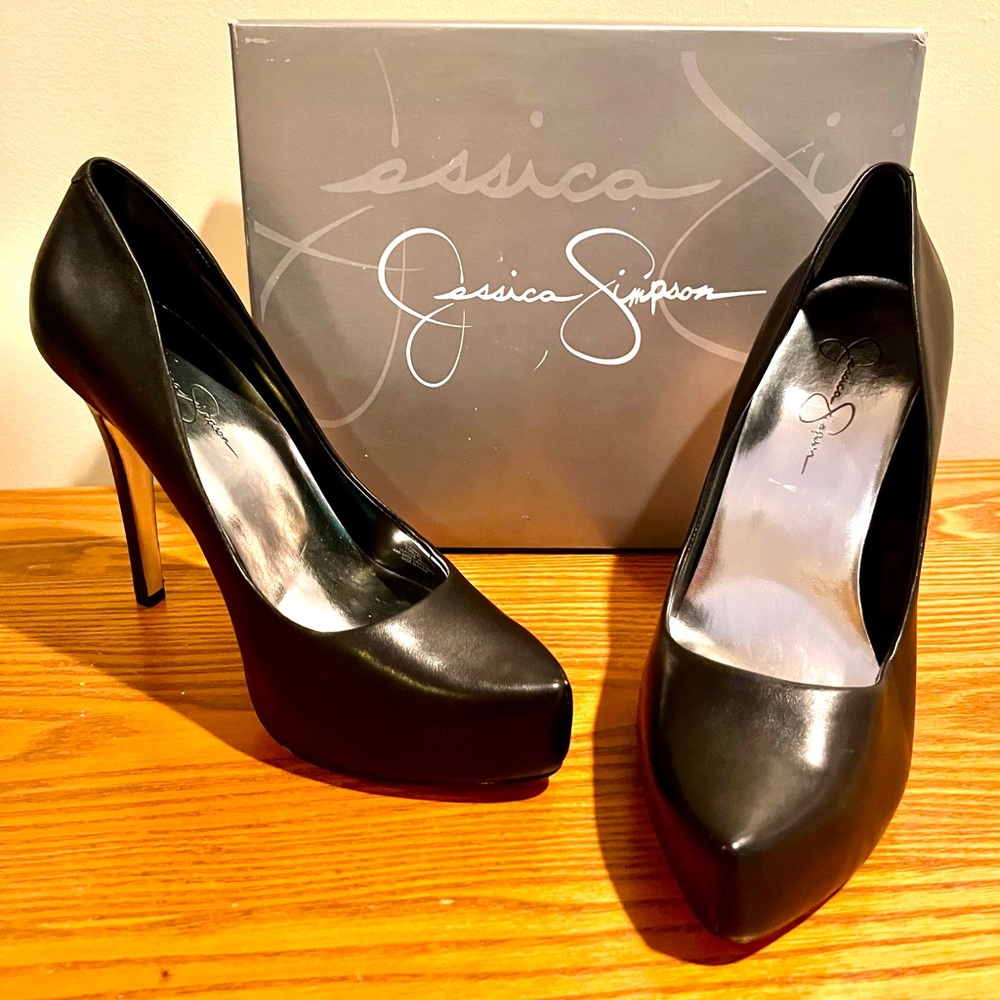 Jessica Simpson Black Parigi High Heels- never worn, still in box- size 10